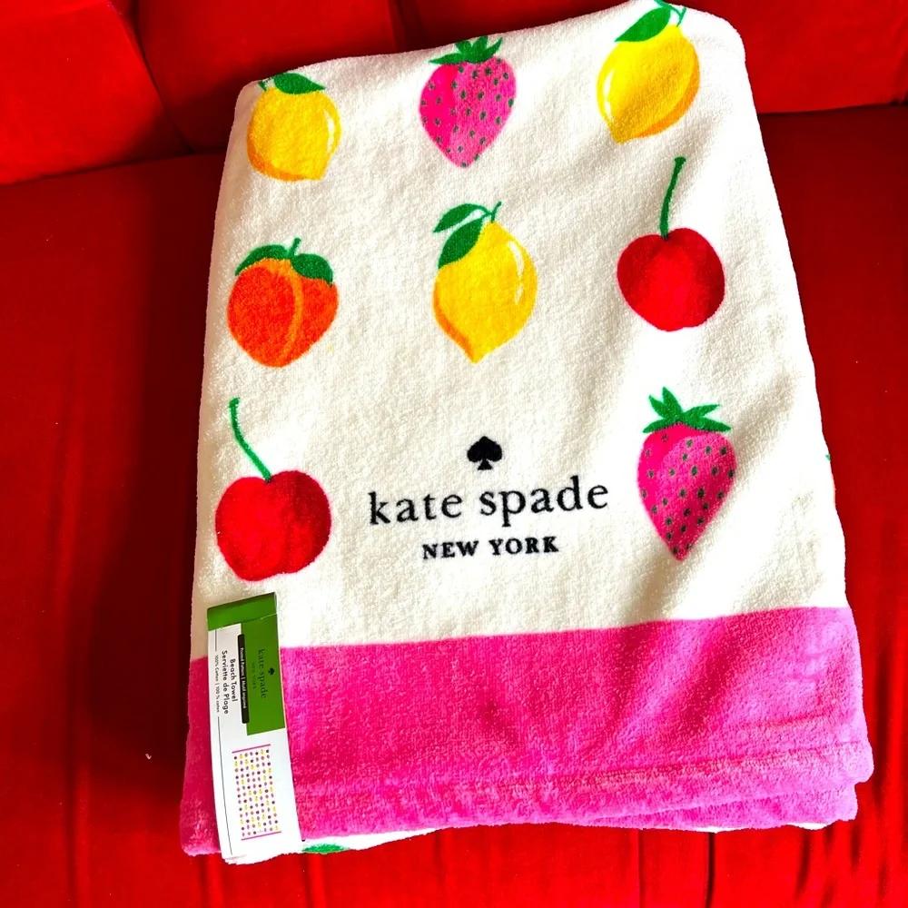 kate spade fruit beach towel NWT